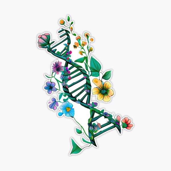 Floral DNA Strand - In My DNA - Mint Purple Hues Sticker for Sale