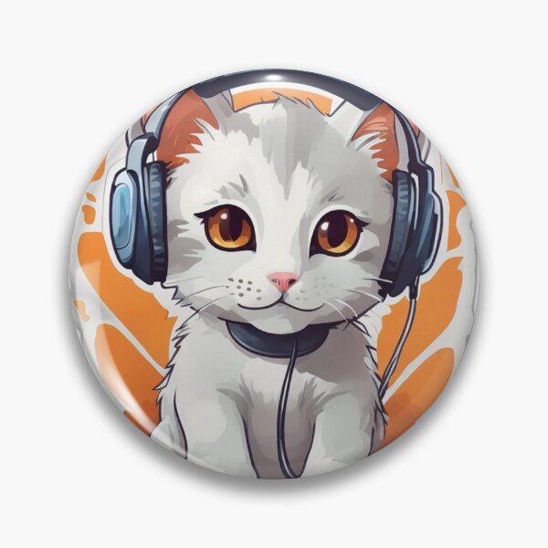 Item preview, Groovy Kitty: A Cute Little Cat Rocking Headphones designed and sold by ViralVibeLab.