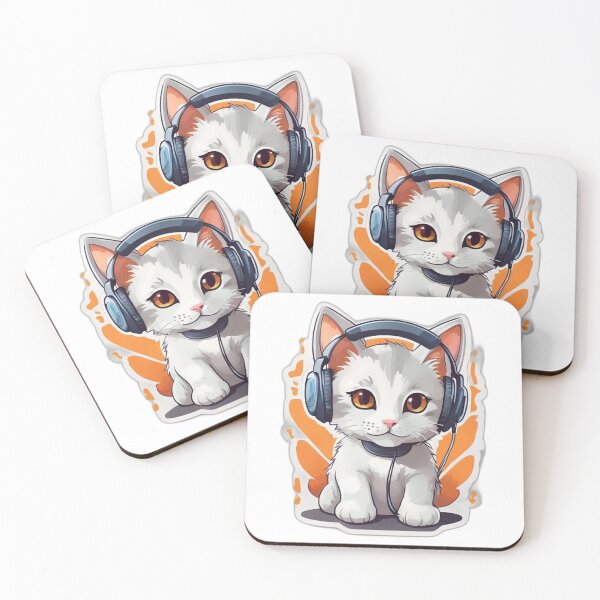 Item preview, Groovy Kitty: A Cute Little Cat Rocking Headphones designed and sold by ViralVibeLab.