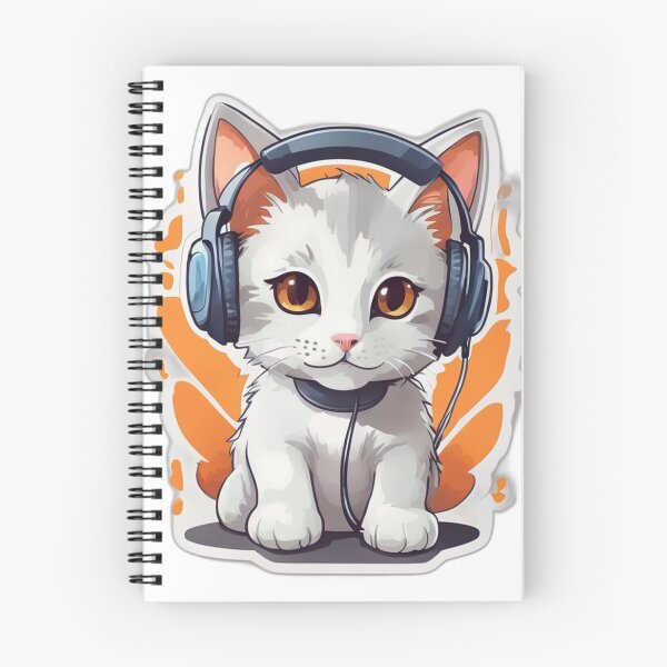 Item preview, Groovy Kitty: A Cute Little Cat Rocking Headphones designed and sold by ViralVibeLab.