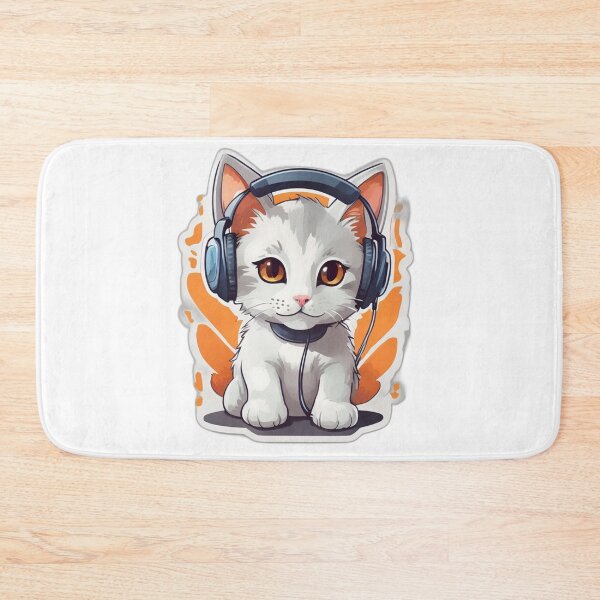 Item preview, Groovy Kitty: A Cute Little Cat Rocking Headphones designed and sold by ViralVibeLab.