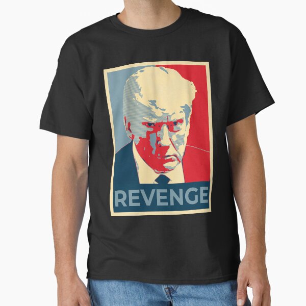 Vista previa del artículo con la obra «La venganza de la foto policial de Trump», diseñado y vendido por LibertyTees.