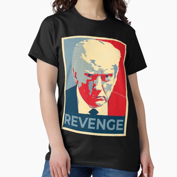 Vista previa del artículo con la obra «La venganza de la foto policial de Trump», diseñado y vendido por LibertyTees.