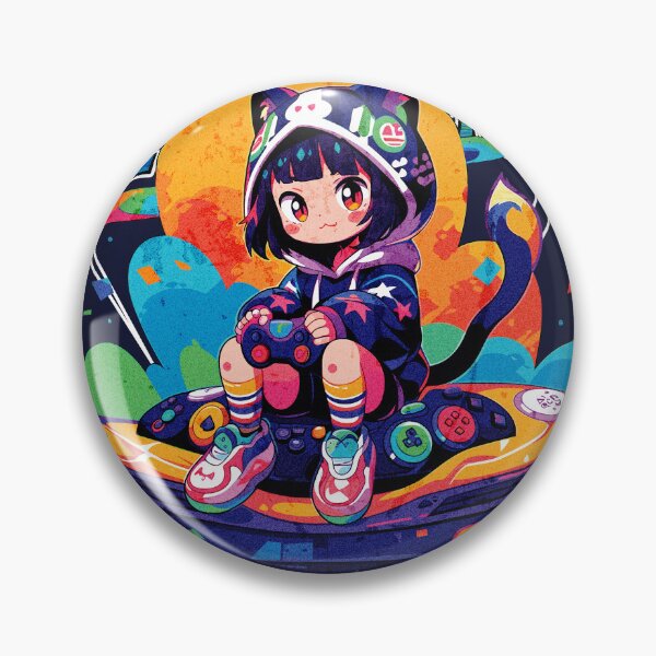 Item preview, 80s Neko Gamer 2 designed and sold by Chibi Cat Art Corner.