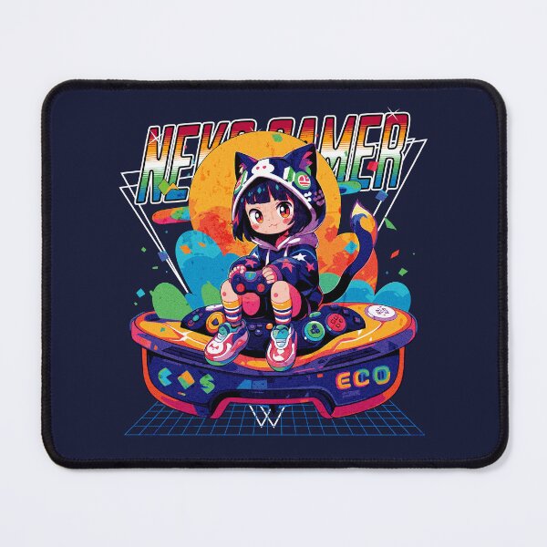 Item preview, 80s Neko Gamer 2 designed and sold by Chibi Cat Art Corner.