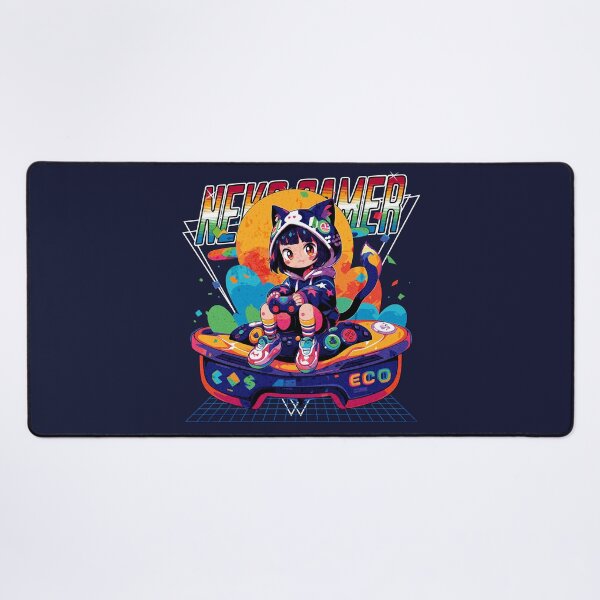 Item preview, 80s Neko Gamer 2 designed and sold by Chibi Cat Art Corner.