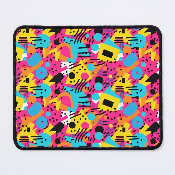 Item preview, 80s pink multicoloured shapes pattern designed and sold by greenzero.