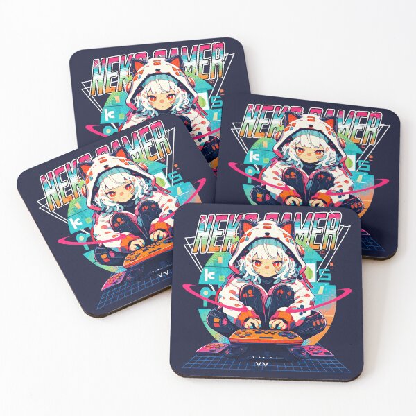 Item preview, 80s Neko Gamer designed and sold by Chibi Cat Art Corner.