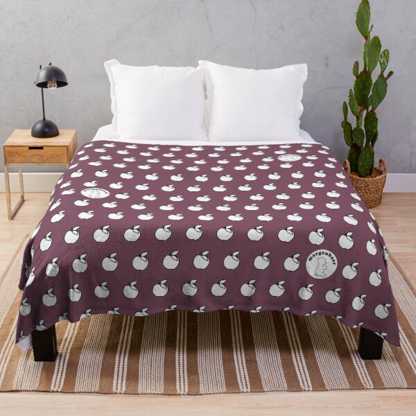 Item preview, Violet Apple Pattern White Apples Violet Background Minimalist Design designed and sold by morgenbaer.