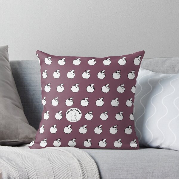 Item preview, Violet Apple Pattern White Apples Violet Background Minimalist Design designed and sold by morgenbaer.