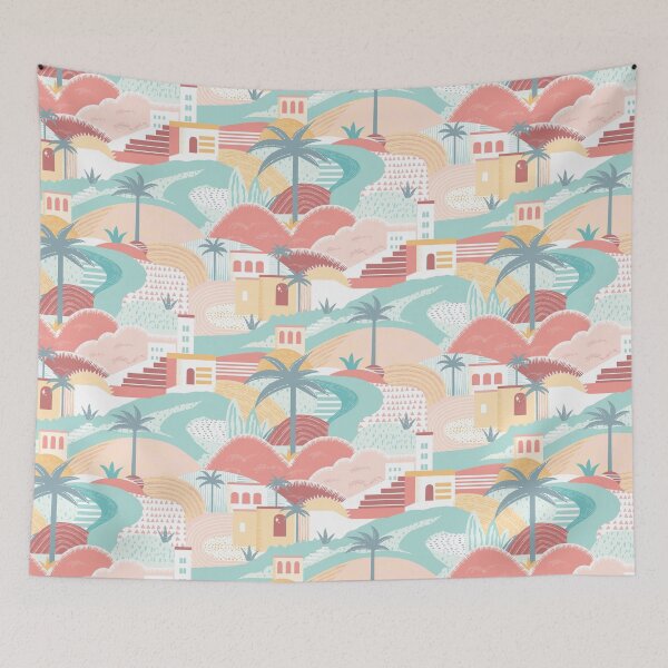 Item preview, Riviera palm pattern designed and sold by LucyFaulke.