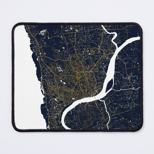 Item preview, Chittagong City Map of Bengal, Bangladesh - Gold Art Deco designed and sold by deMAP.