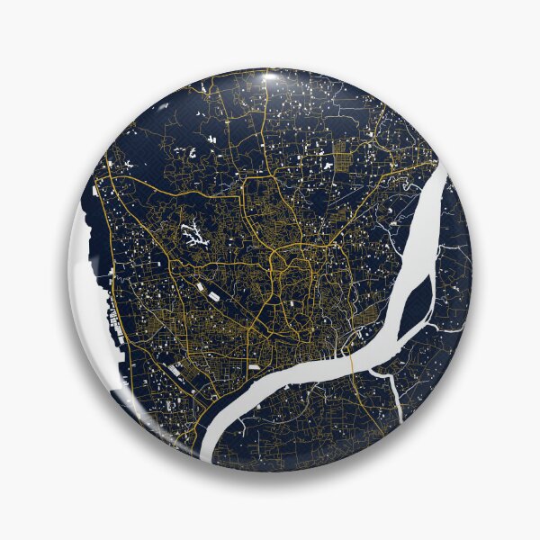 Item preview, Chittagong City Map of Bengal, Bangladesh - Gold Art Deco designed and sold by deMAP.