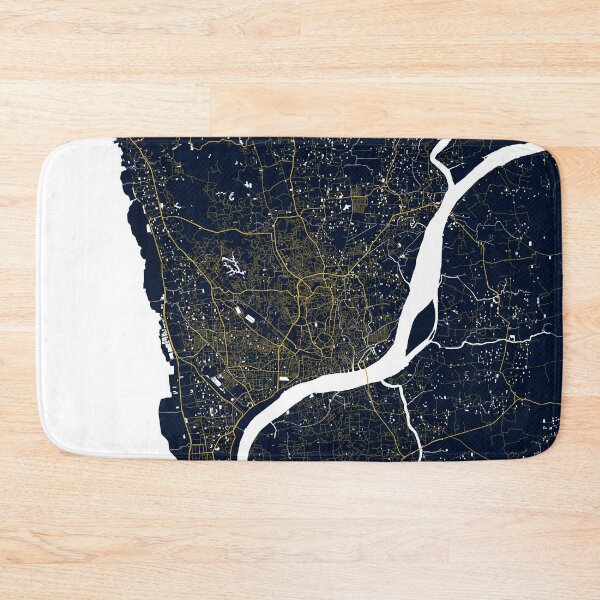 Item preview, Chittagong City Map of Bengal, Bangladesh - Gold Art Deco designed and sold by deMAP.