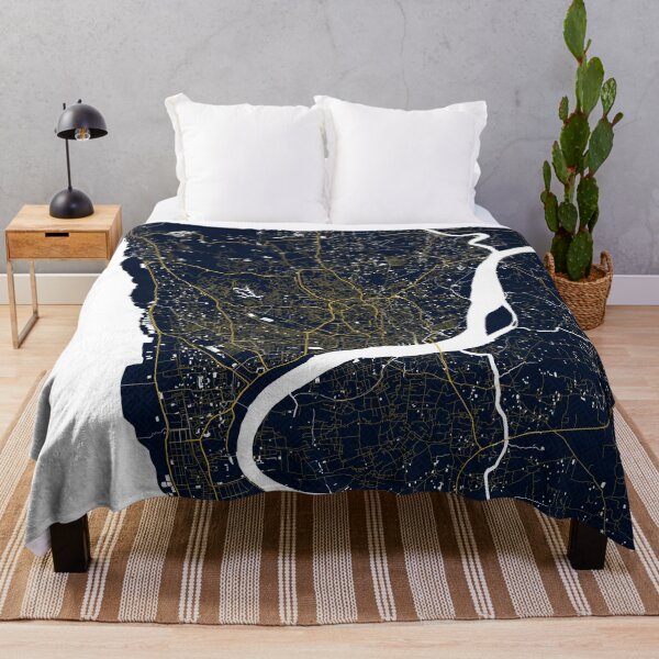 Item preview, Chittagong City Map of Bengal, Bangladesh - Gold Art Deco designed and sold by deMAP.