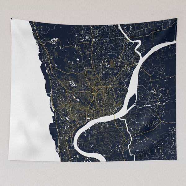 Item preview, Chittagong City Map of Bengal, Bangladesh - Gold Art Deco designed and sold by deMAP.