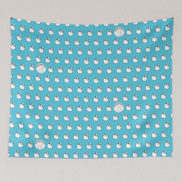 Item preview, Apple Pattern White Blue Apples Minimalist Apples designed and sold by morgenbaer.