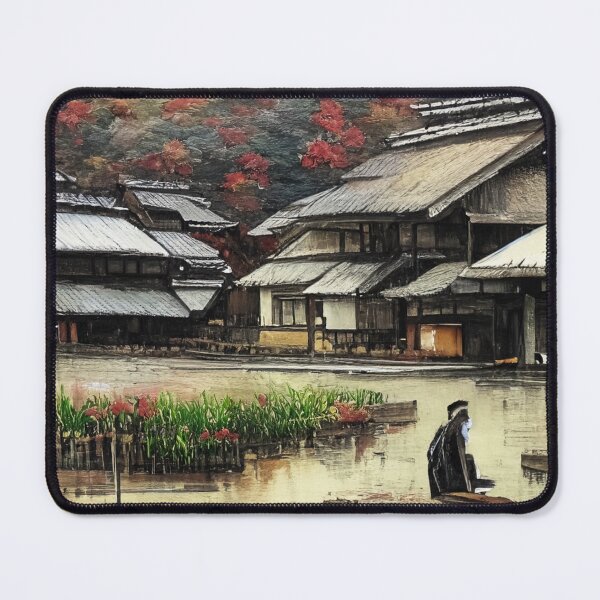 Item preview, A Medieval Japanese Village Designed in Ukiyo e Style designed and sold by safasenart.