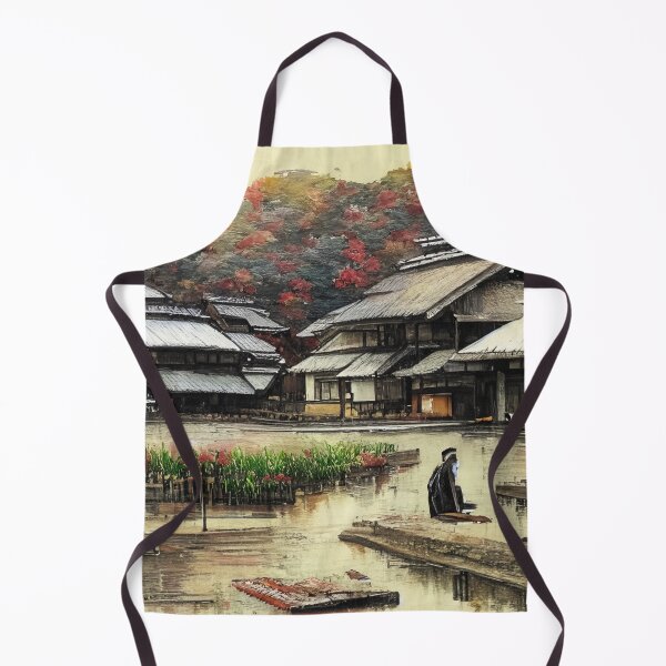 Item preview, A Medieval Japanese Village Designed in Ukiyo e Style designed and sold by safasenart.