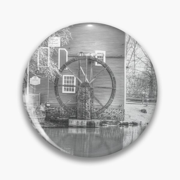 Item preview, Reflections Monochrome Grist Mill Waterwheel Historic Smithville, New Jersey designed and sold by BradKnorrArt.