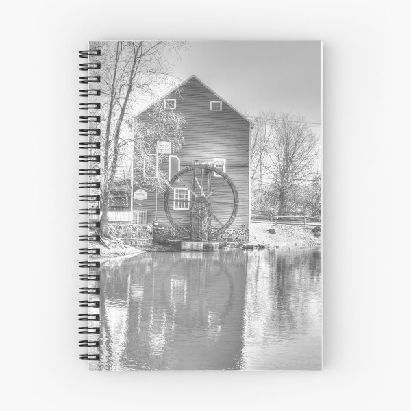 Item preview, Reflections Monochrome Grist Mill Waterwheel Historic Smithville, New Jersey designed and sold by BradKnorrArt.