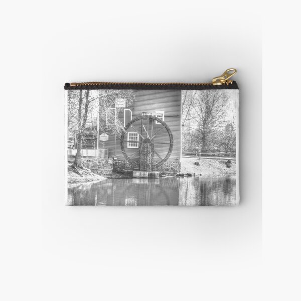 Item preview, Reflections Monochrome Grist Mill Waterwheel Historic Smithville, New Jersey designed and sold by BradKnorrArt.