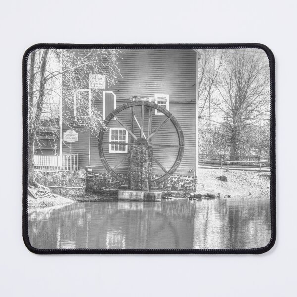 Item preview, Reflections Monochrome Grist Mill Waterwheel Historic Smithville, New Jersey designed and sold by BradKnorrArt.