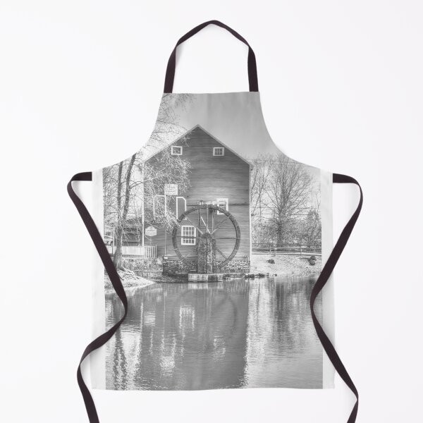 Item preview, Reflections Monochrome Grist Mill Waterwheel Historic Smithville, New Jersey designed and sold by BradKnorrArt.