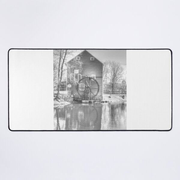 Item preview, Reflections Monochrome Grist Mill Waterwheel Historic Smithville, New Jersey designed and sold by BradKnorrArt.