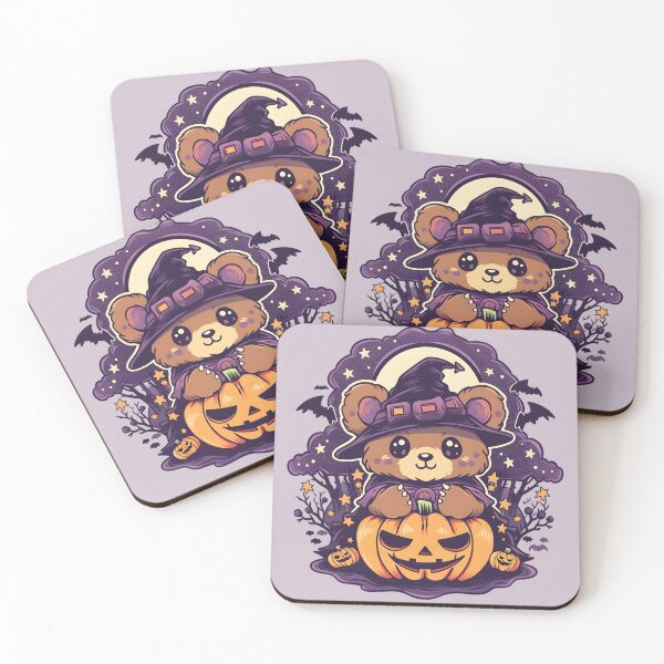 Item preview, Cute Halloween Bear and Pumpkin Scene designed and sold by InkedBeasts.