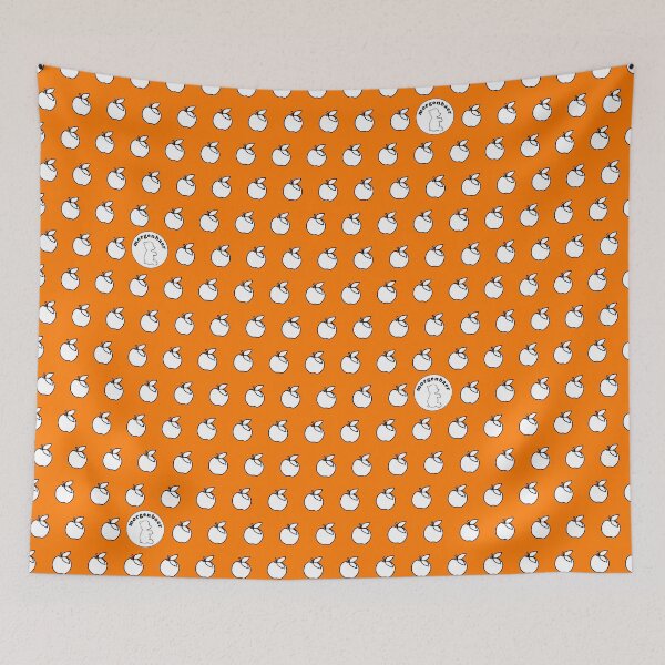 Item preview, Orange White Apple Pattern Minimalist Apples designed and sold by morgenbaer.