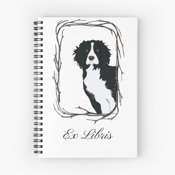 Item preview, Black/White English Springer Spaniel Ex Libris designed and sold by Roaming  the Greenwood.