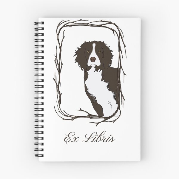 Item preview, Brown/White English Springer Spaniel Ex Libris designed and sold by Roaming  the Greenwood.