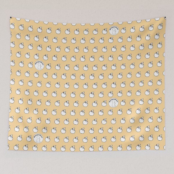 Item preview, Beige White Apple Pattern Minimalist Apples designed and sold by morgenbaer.