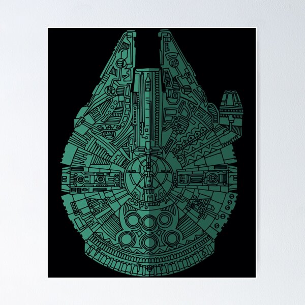 Item preview, star wars art millennium falcon blue green studio grafiikka transparent	 designed and sold by uqchhkevj34.