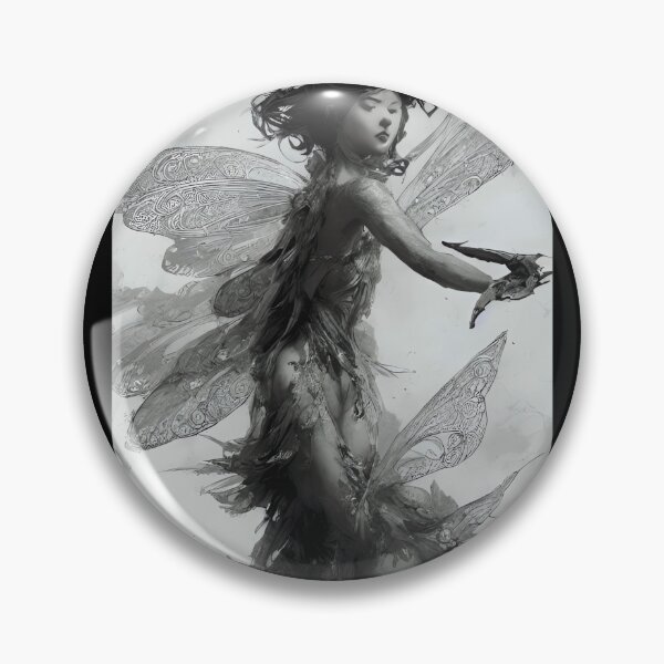 Item preview, Fairy with Wings in Torn Up Dress (ink) 	 designed and sold by ywepjxqcp6.