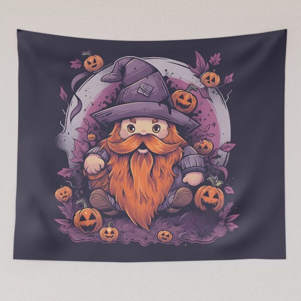 Item preview, Cute Halloween Gnome with Pumpkins designed and sold by InkedBeasts.