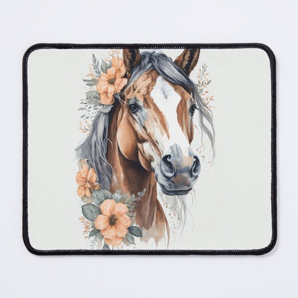 Item preview, Horse with flowers pained in watercolor designed and sold by tamigrace0113.