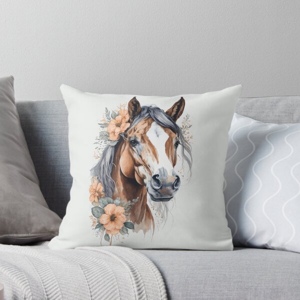 Item preview, Horse with flowers pained in watercolor designed and sold by tamigrace0113.