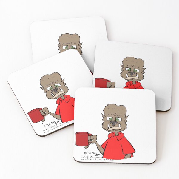 Item preview, Werewolf drinking coffee designed and sold by pcatoons.