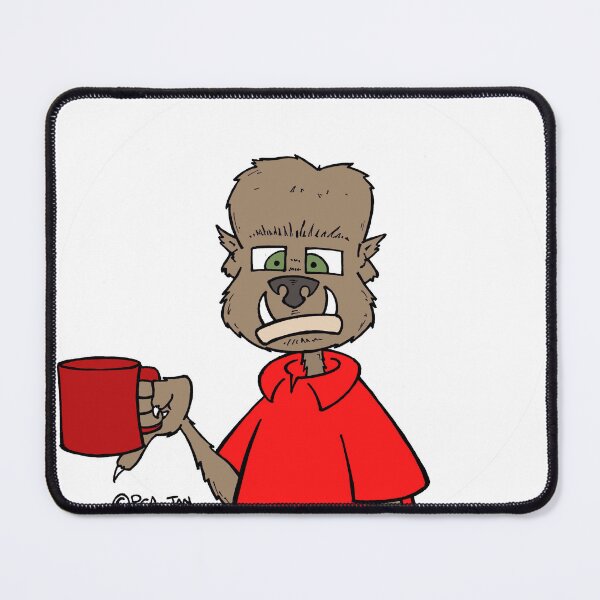 Item preview, Werewolf drinking coffee designed and sold by pcatoons.