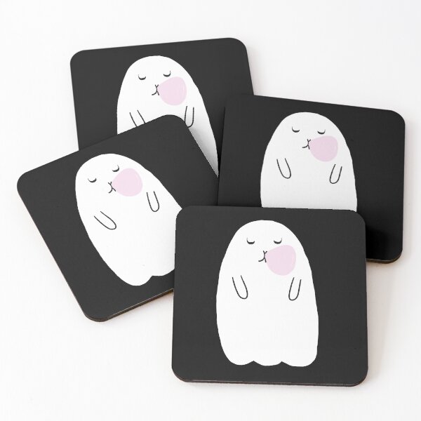 Item preview, Cute White Ghost Gum Blowing Cartoon Illustration designed and sold by wenjunior.