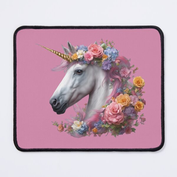 Item preview, Mystical Unicorn With Flowers designed and sold by dreamkaistudios.