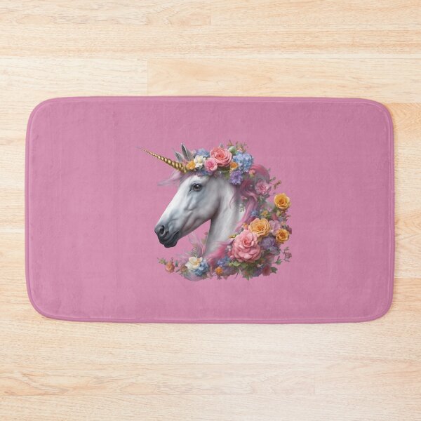 Item preview, Mystical Unicorn With Flowers designed and sold by dreamkaistudios.