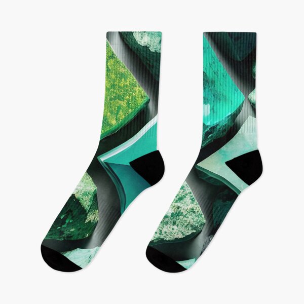 Item preview, Teal Oasis: Crystal Cubism Stack of Green Rocks designed and sold by astersgraphics.