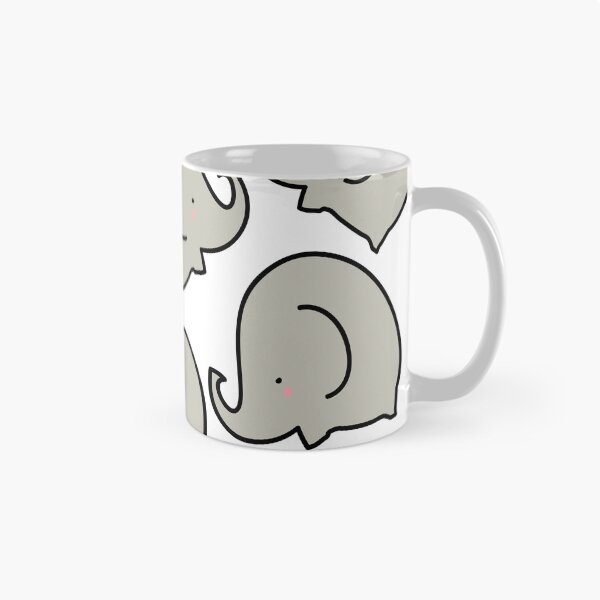 Item preview, Cute elephant pattern grey and white designed and sold by fluffyfamcraft.