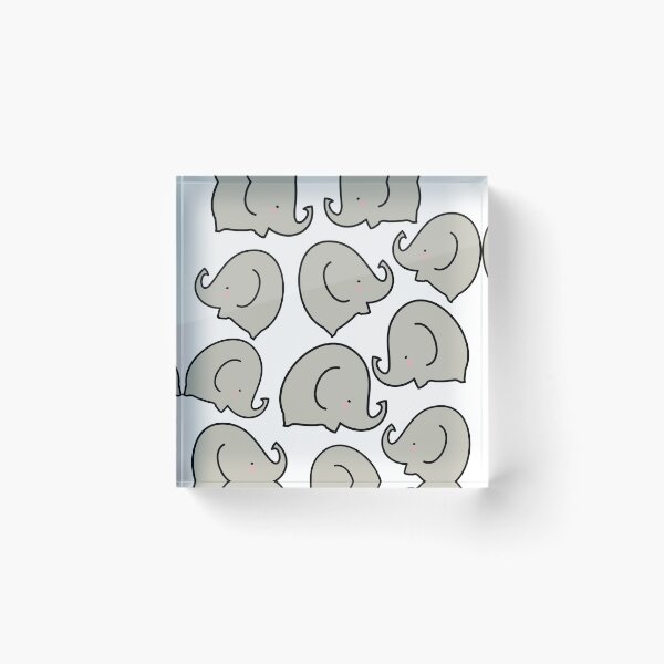 Item preview, Cute elephant pattern grey and white designed and sold by fluffyfamcraft.