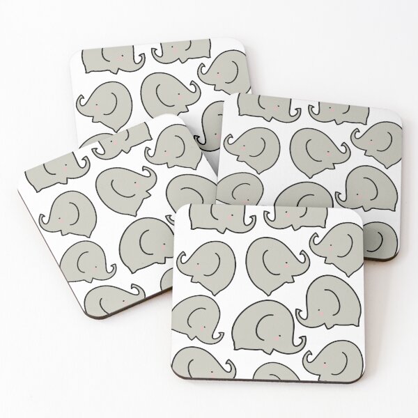 Item preview, Cute elephant pattern grey and white designed and sold by fluffyfamcraft.
