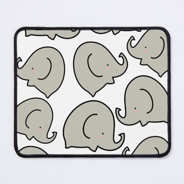 Item preview, Cute elephant pattern grey and white designed and sold by fluffyfamcraft.