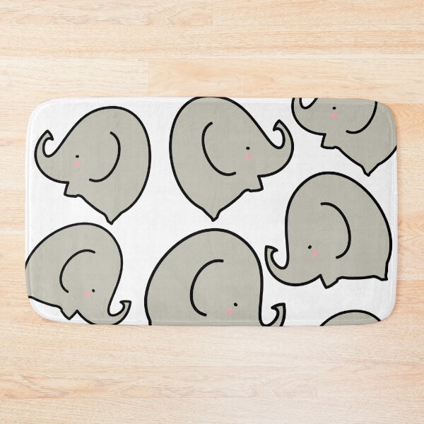 Item preview, Cute elephant pattern grey and white designed and sold by fluffyfamcraft.